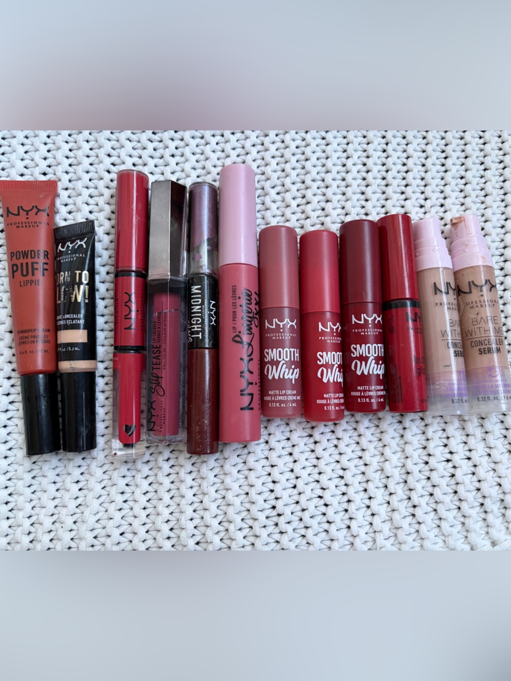 12pc NYX Makeup Lot - 9 Lip, 3 Concealer, 1 Dual Ended Liquid Eyeliner